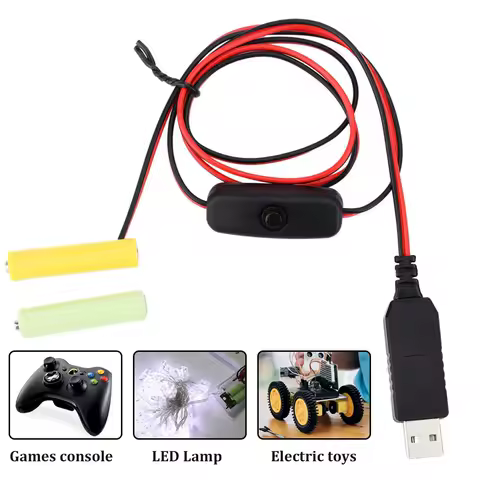 3/4.5/6V AA / AAA Battery Eliminator With Switch Battery Pack Voltage Adaptation Fake Battery for Clock Toys Lights