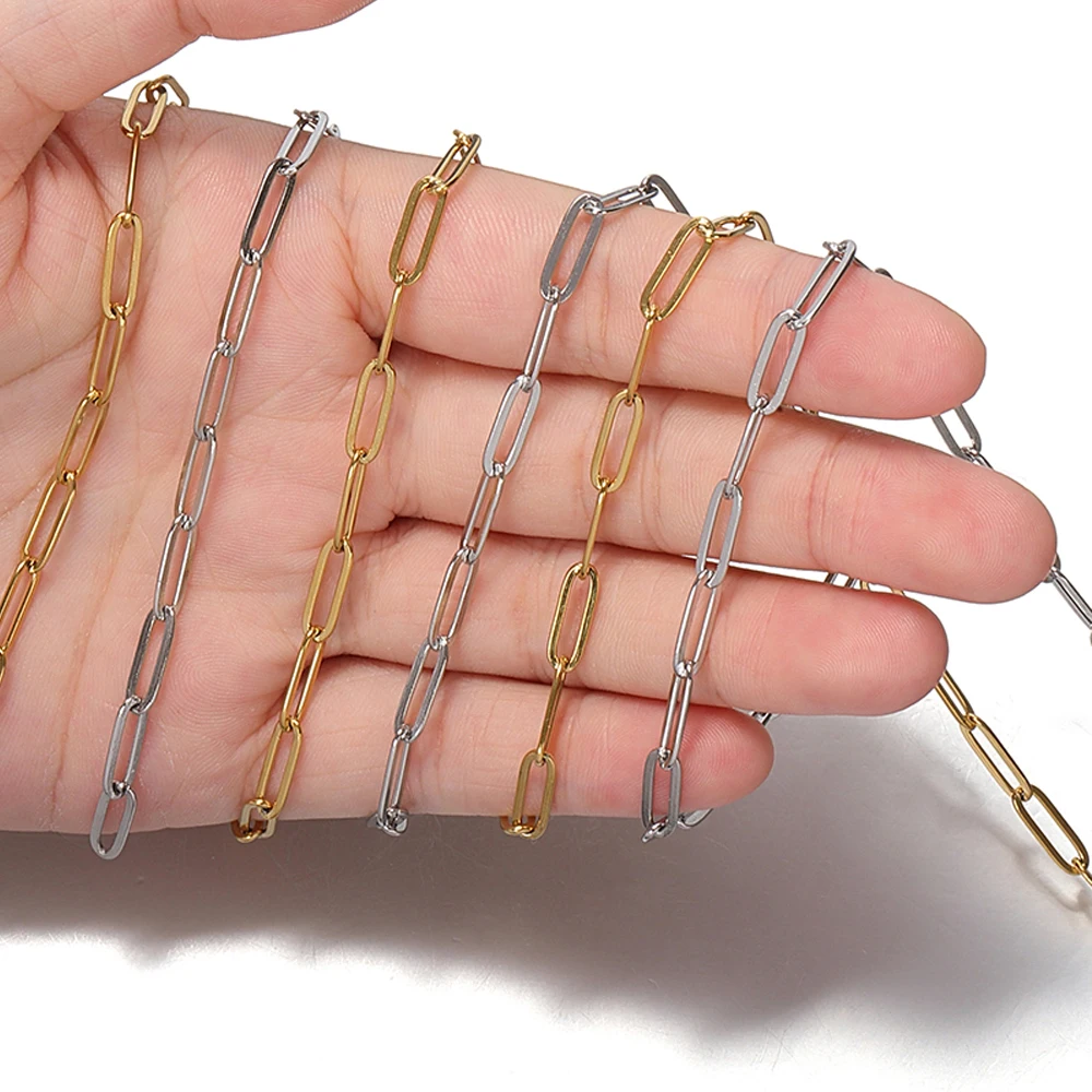 1Meter Stainless Steel Chains for Bracelet Necklace Jewelry Making DIY Findings Accessories