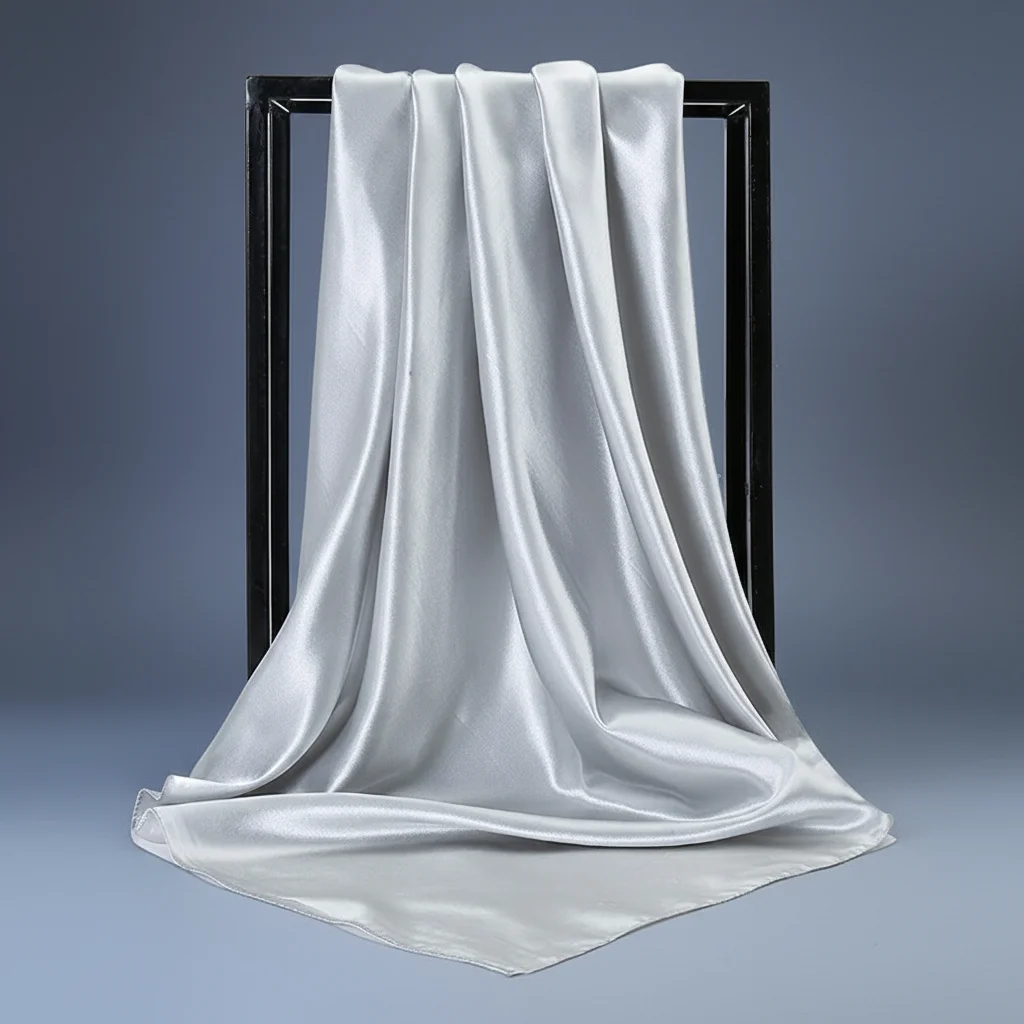 Silk Scarf for Women 90x90cm Satin Finish with 90 Color Options for Flight Attendant and Formal Occasions