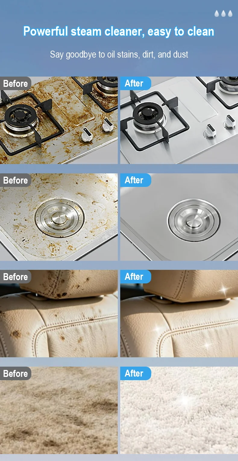 Dampfreiniger mit Hochdruck und -temperatur, Handgehaltener Dampfmopp für Gewerbe und Haushalt, Klimaanlagen, Dunstabzugshauben, Auto- und Jet-Reinigung – Detail 12