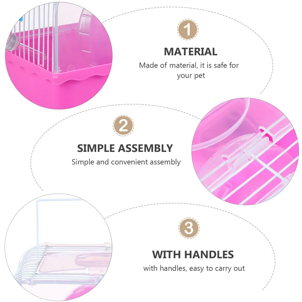

Portable Pet Cage for Hamsters Small Animals Villa Cage Transparent Plastic Durable Easy Clean Anti Odor Supplies Pet House