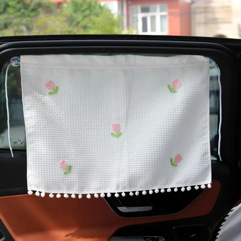 Fresh Style Car Sunshade Curtain Heat Insulation Absorption Suction Cup Type Automobile Window Blind Fashion Car Accessories view 4