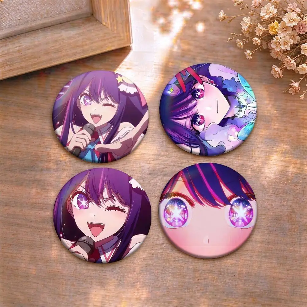 Anime Oshi no Ko Ai Hoshino   Brooch Metal Badge Brooch, Fashion Decorative Pins for Hat Bag Clothing Decoration Gift