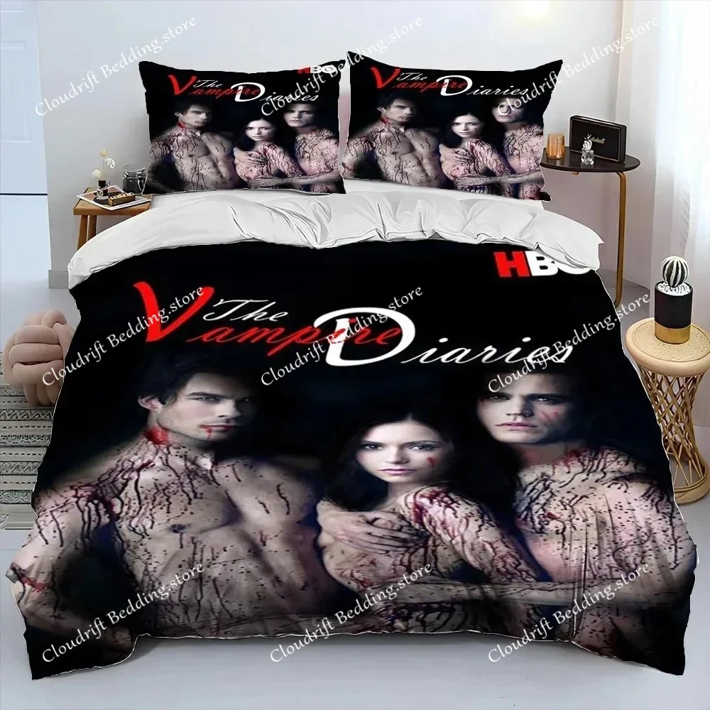 

The Vampire Diaries Comforter Bedding Set 3D print Duvet Cover Bed Set Quilt Cover with Pillowcase King Queen Size kids gift