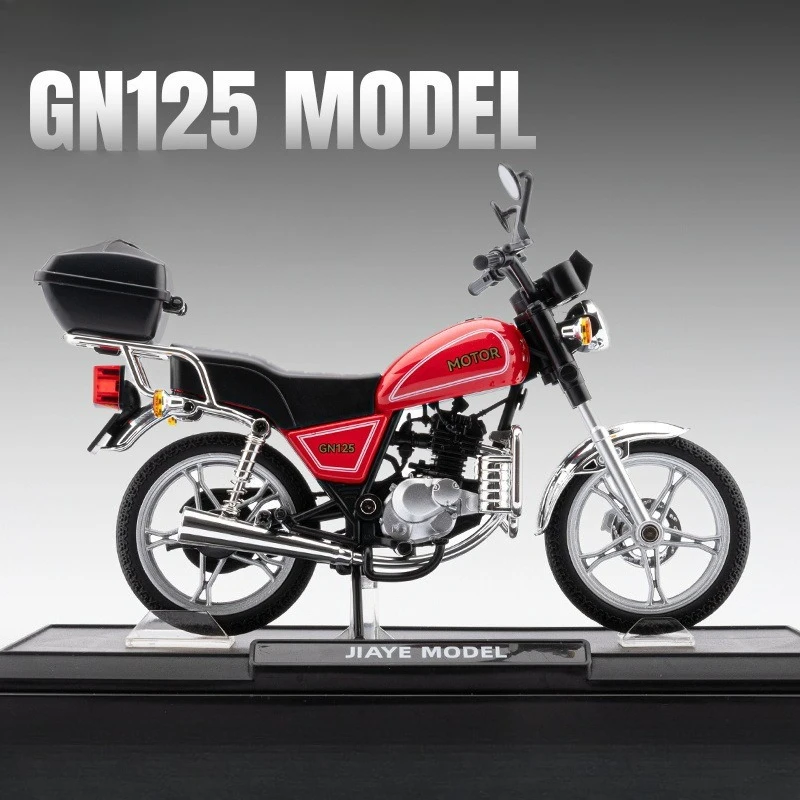 Model motocykla Haojue GN125 w skali 1/12, odlewany z metalu, miniaturowy, prezent urodzinowy dla chłopca, dekoracja domu.