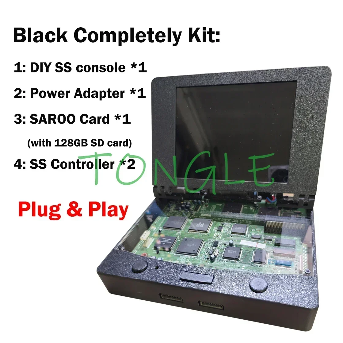 

Modified Saturn Game Console with 8 Inch LCD Monitor Exclusively DIY for Saroo Transparent SS Sega Game Console NO CD Reader