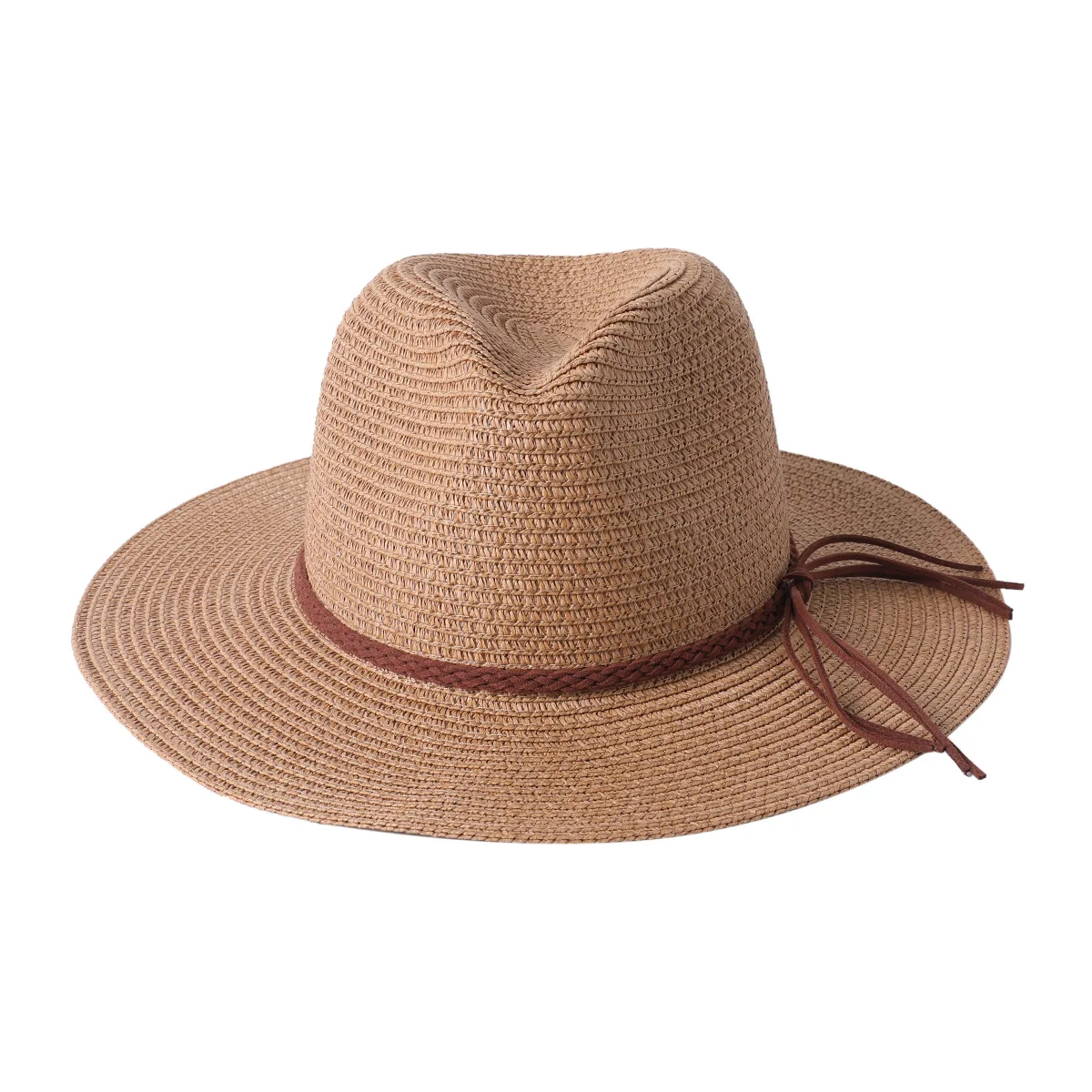 Sommer weiche geformte Strohhüte Damen/Herren Outdoor faltbare UV-Schutz Hut Panama Strand Sonnenhut – Detail 8