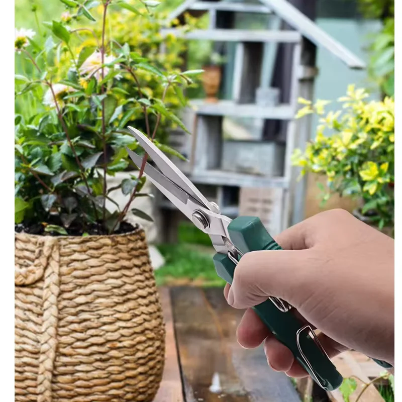 Garden Scissors Straight Head Pruning Shears Non-slip Handle Stainless Steel Outils Manuels Household Bonsai Pruing Scissors