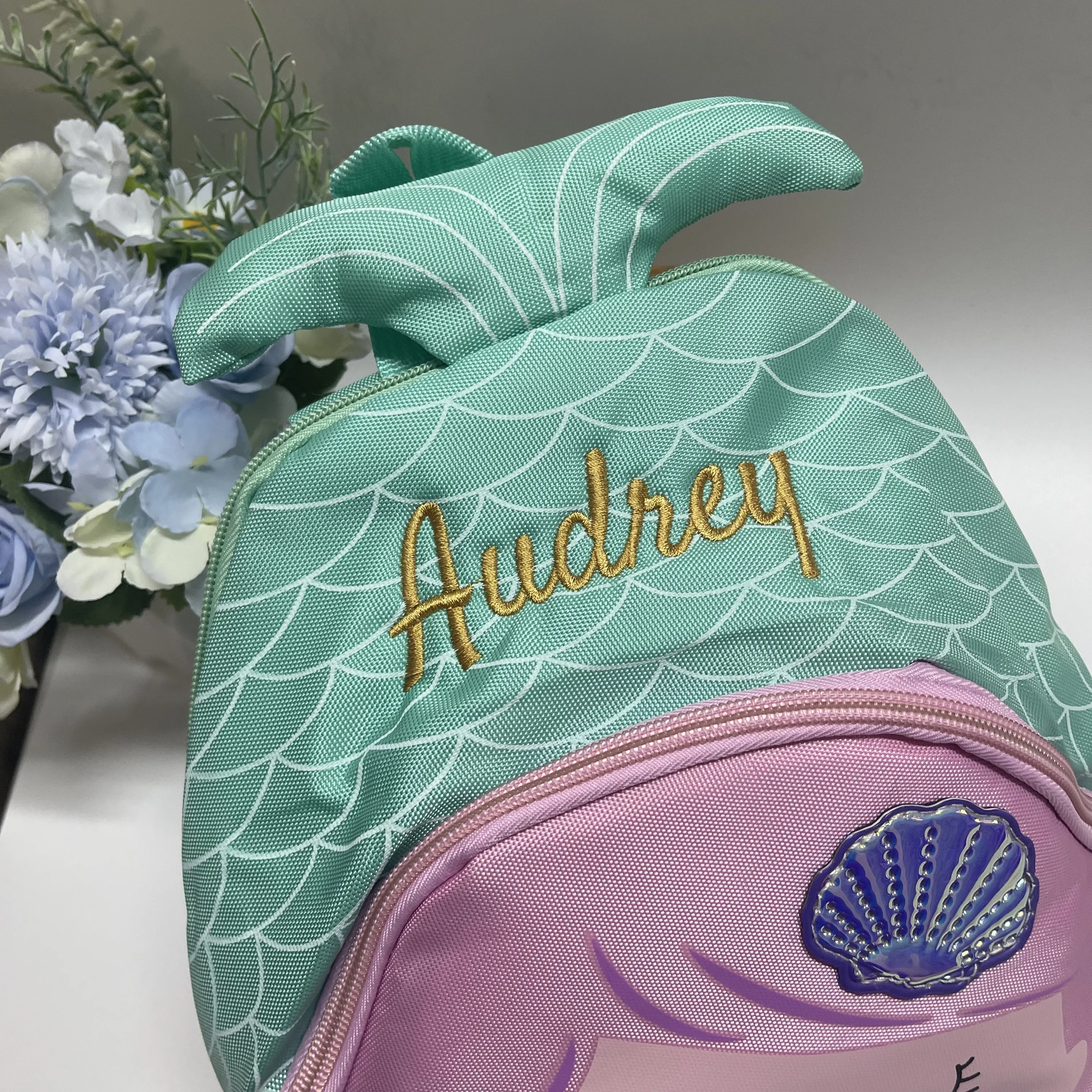 

Cartoon Mermaid Children's Bag Personalized Name Girls Kindergarten Schoolbag Customized Lightweight Outgoing Snack Backpacks