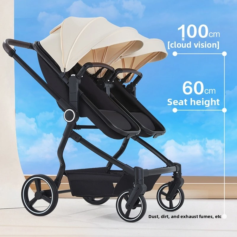 عربة أطفال متكاملة عالية الرؤية، يمكن الجلوس أو الاستلقاء، عربة سفر خارجية خفيفة للغاية وقابلة للطي