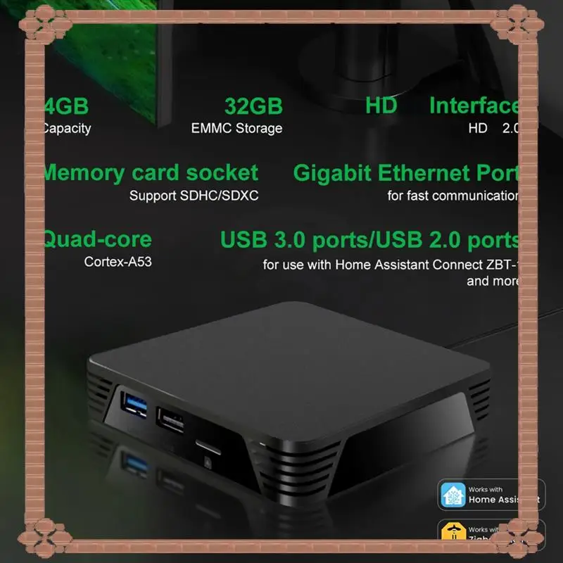 Consegna in 24 ore Zigbee2mqtt/ZHA, compatibile con Homekit 4G Plus 32G Porte USB 3.0/2.0 Quad-Core Cortex-A53 Smart Home Boxs Gateway