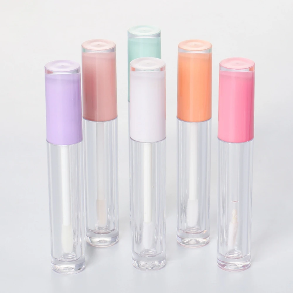 Contenedor vacío de Material ligero de forma redonda, tubo de brillo de labios, botella transparente de diseño transparente para hacer brillo de labios DIY, maquillaje