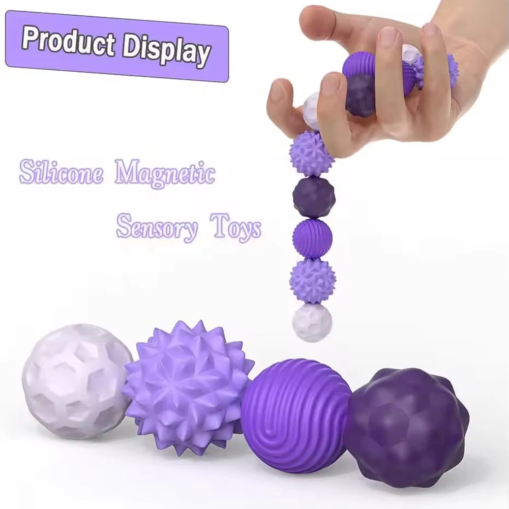 Rolo de silicone ímãs bolas brinquedo de descompressão para crianças adultos item de relaxamento doméstico