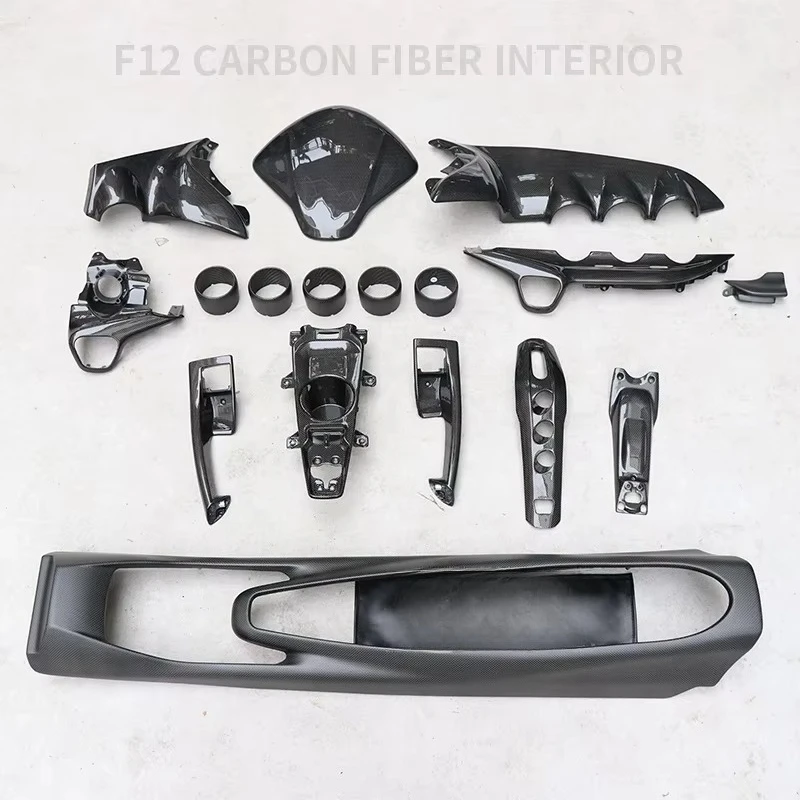 Factory Supply Oem Style Carbon Fiber Car Center Console Dash Board Covers Decoration Interior for Ferrari F12 Berlineta