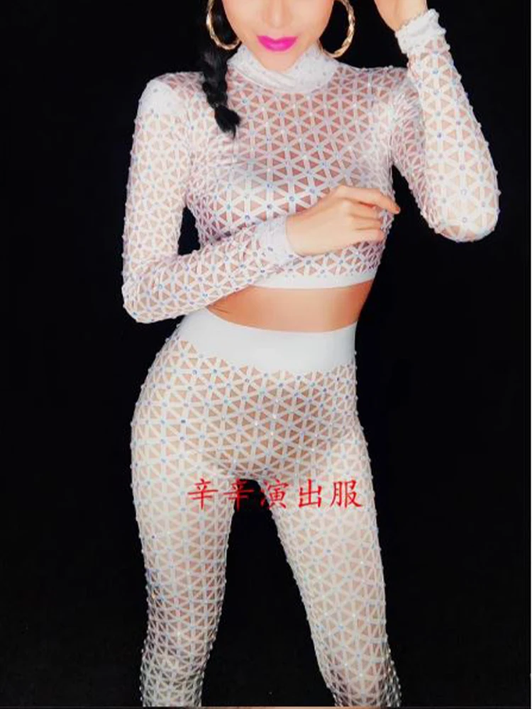 

High Quality Hot Diamond Elastic White Checkered Jumpsuit 2024 New Fashionable Custom Women'S Clothing