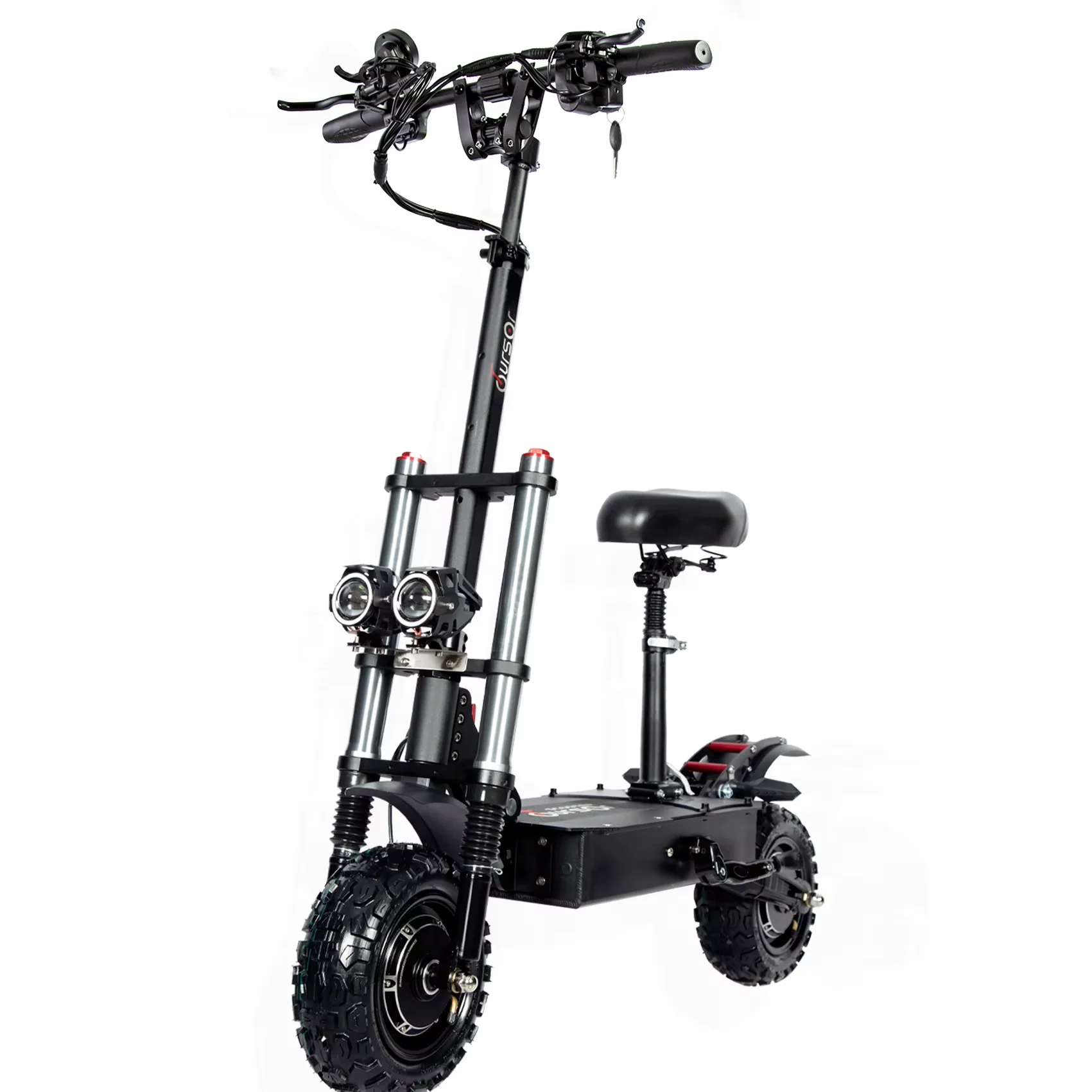 

E5B 6000 Вт 60 В 38 Ач 11-дюймовые внедорожные шины Trottinettes électriques с двумя двигателями и съемным сиденьем, складной электрический скутер