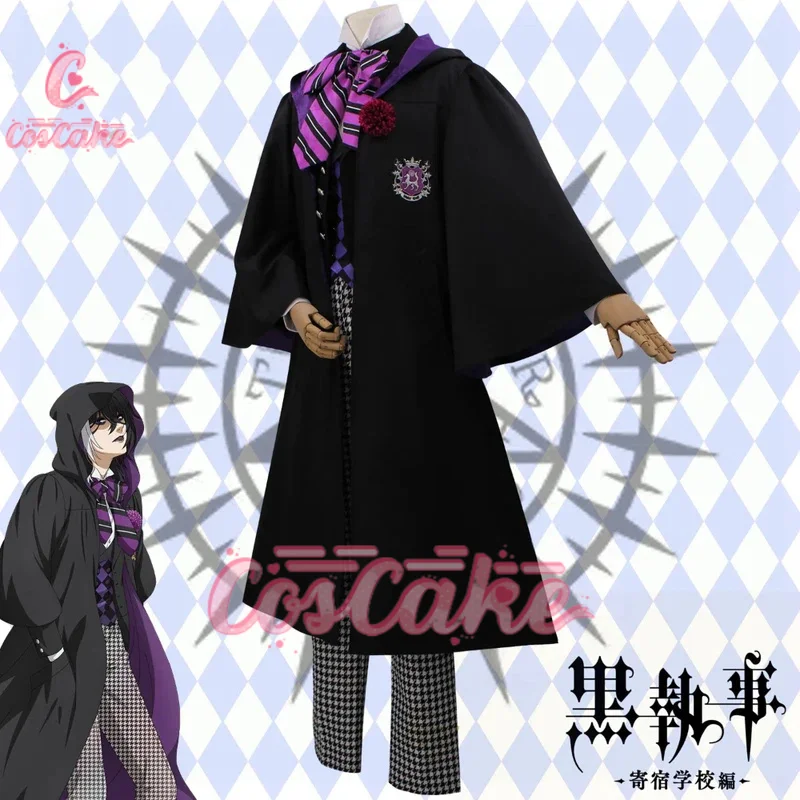 Zwarte Butler Gregory Violet Boarding College Cosplay Kostuum Cos Game Anime Party Uniform Hallowen Spelen Rol Kleding Kleding