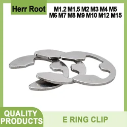 M1.2 M1.5 M2 M3 M4 M5 M6 M8 M9 M10 M12 M15 304 Stainless Steel External Retaining Ring E Clip Snap Circlip Shaft Washer Gasket