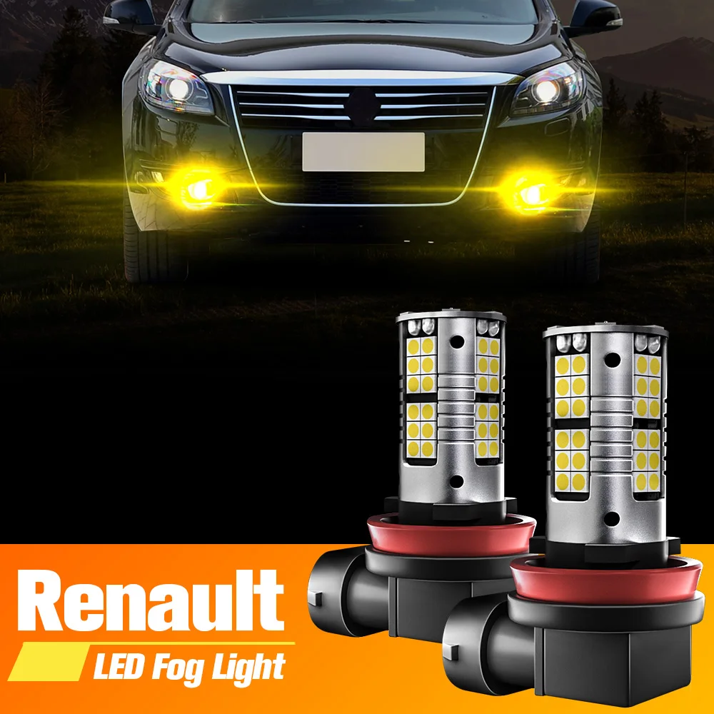 2pcs LED Fog Light Lamp H11 H16 For Renault Logan 1 Grand Scenic 2 3 4 Kadjar Master Modus Talisman Dokker Captur Arkana Alaskan