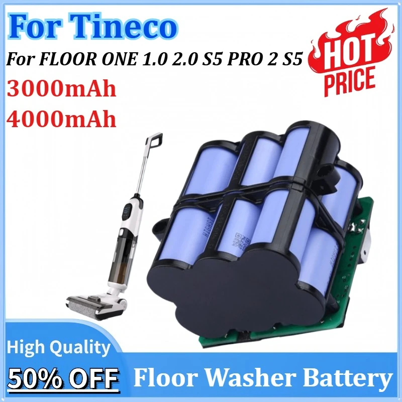 

21.6V 3000mAh/4000mAh Replacement Battery for Tineco FLOOR ONE 2.0 S5 PRO 2 S5 Smart S5 Steam Floor Scrubber Accessories Parts