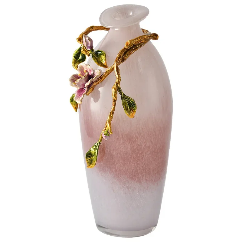 Light luxury ceramic vase, living room desktop enamel color, dried vase flower arrangement, creative luxury entrance