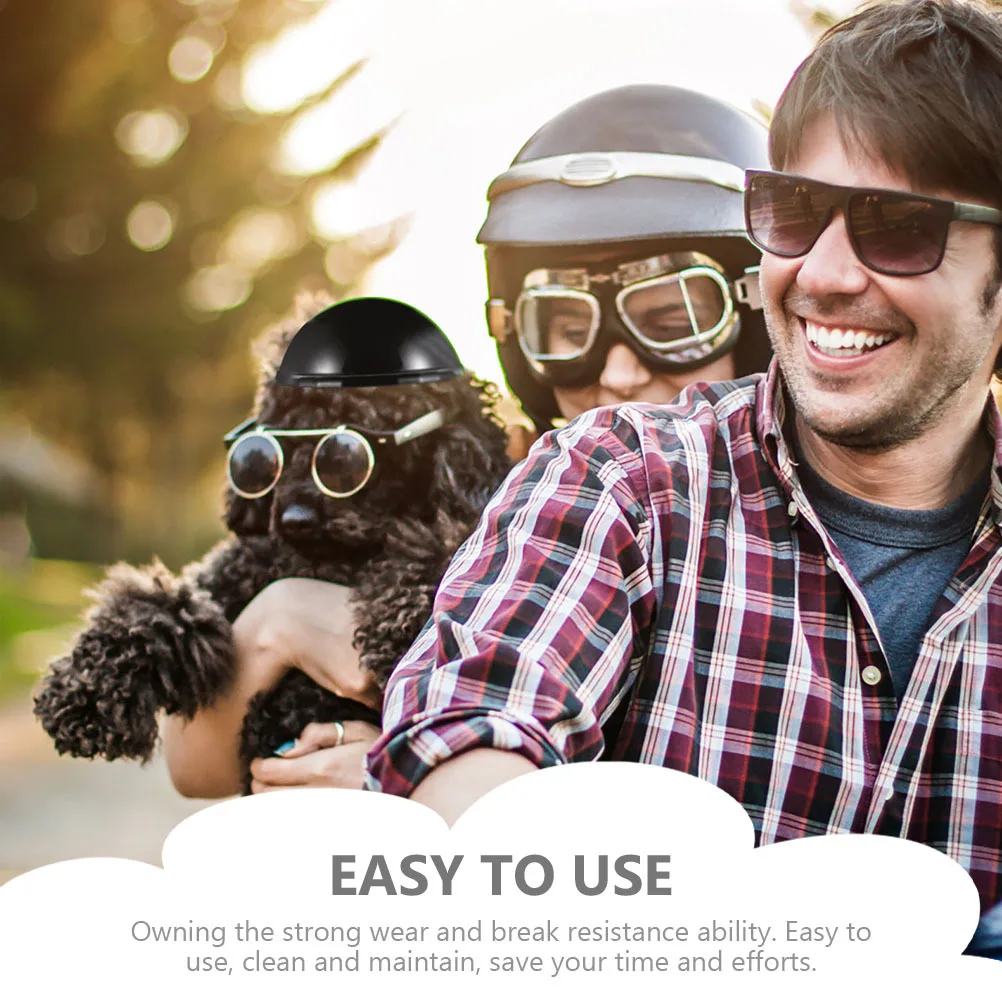 

1Set Pet Glasses Kit Black ABS Durable Lightweight Dog Goggles Safety Hats Stylish Costume Prop Dog Goggles