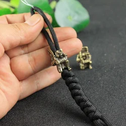 Japanese Broadsword Samurai EDC Knife Bead Brass Lanyard Pendant Outdoor Flashlight Woven Paracord DIY Bracelet Charms Accessory