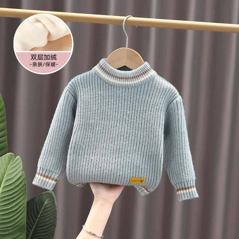 New Kids Padded Sweaters Children Autumn Winter Sweaters Boys Girls Knitting Pullovers Knitwear 0-8 Year Old