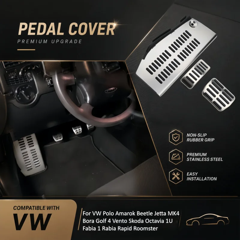 Pedales para Automóvil LHD para Volkswagen Polo, Amarok, Beetle, Jetta MK4, Bora, Golf 4, Vento, Skoda Octavia 1U, Fabia 1, Rabia, Rapid, Roomster