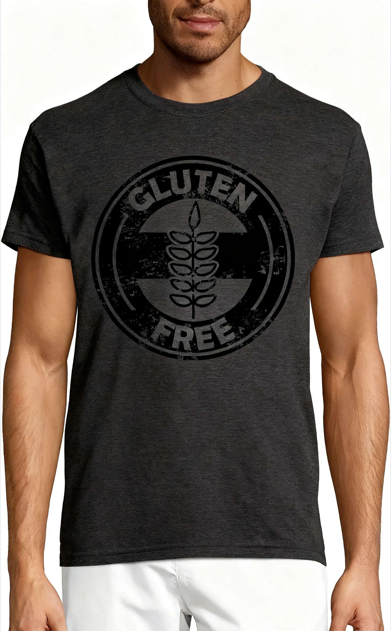 تي شيرت جرافيك عتيق خالي من الغلوتين تي شيرت مضحك لنمط الحياة المشهور للصحة للرجال والنساء 100% قطن برقبة دائرية وأكمام قصيرة تي شيرت