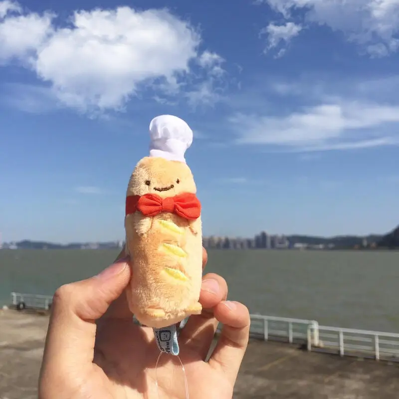 انمي ياباني Sumikkogurashi الخبز الفرنسي أفخم المفاتيح الإبداعية دمية حقيبة كمبيوتر محمول على ظهره سستة الديكور لعبة هدية الكريسماس #5