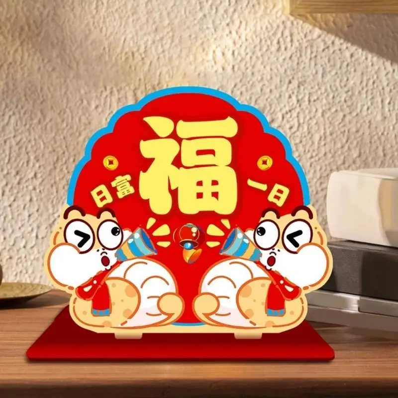 

G6KF New Year Decoration 2025 Desktop Ornaments Redness Holiday Supplies Snake Table Decorations for Spring