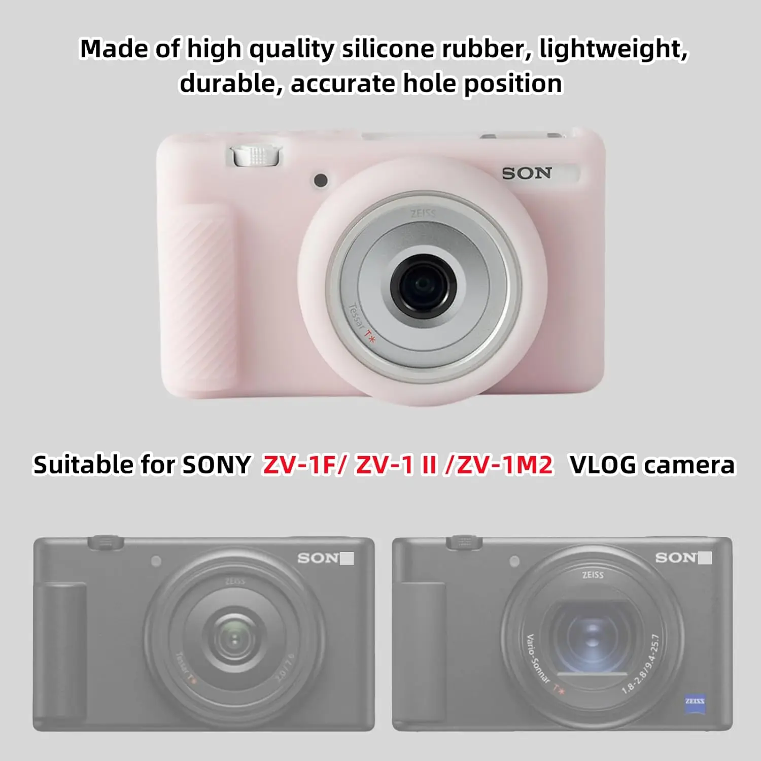 حافظة كاميرا لكاميرا سوني ZV-1F/ ZV-1 II/ZV-1M2 الرقمية، ZV1F حقيبة واقية من السيليكون الناعم مضادة للخدش وأكمام ناعمة