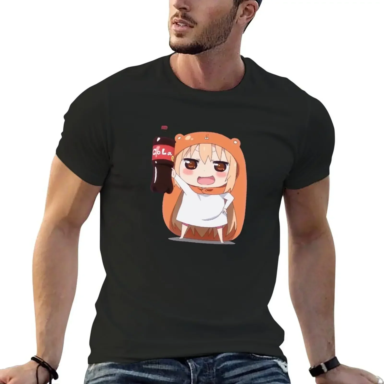 

Umaru-chan Holding Her Cola Proudly! T-Shirt animal prinfor boys anime stuff blue archive man t shirt T-shirt men