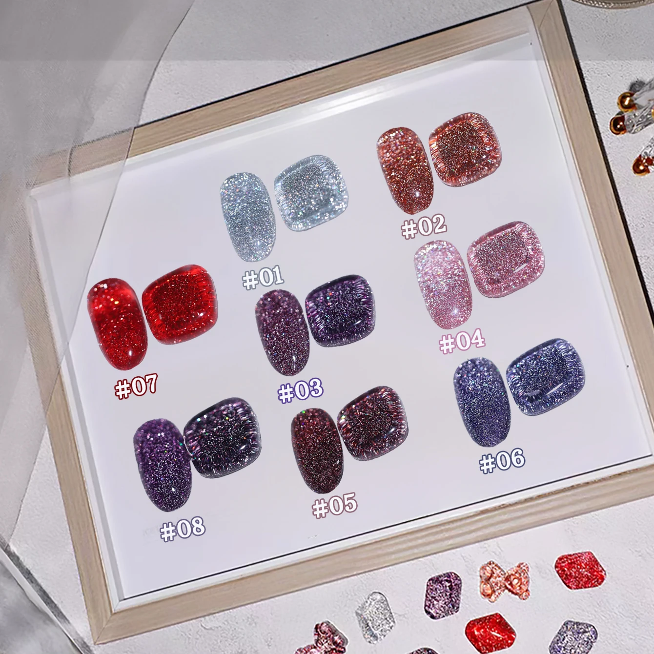 1 szt. ZH Flash Broken Diamond Żelowy Lakier do Paznokci 2025 Nowy Odblaskowy Bounce Di Brokatowy Efekt Złamanych Diamentów do Paznokci dla Kobiet na Prezent