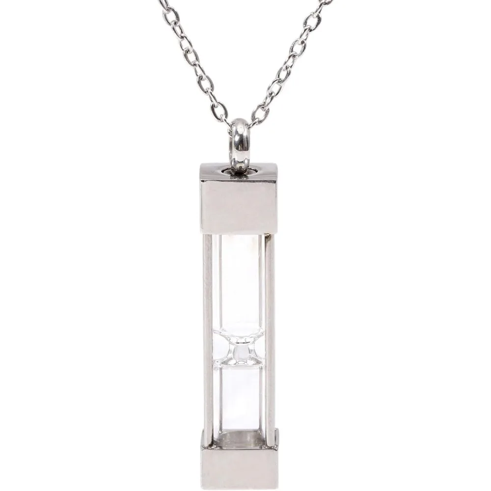 

Urn Glass Hourglass Necklaces Cremation Pendant Necklace for Ashes Stainless Steel Chains Memorial Jewelry