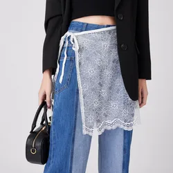New Fashion Lace Half Length for Ladies Stacked with Interior Bottom Skirt Women's Clothing Skirts Bottom Hem Fart Curtain