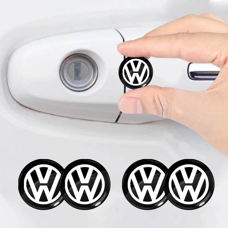 Car Lock Keyhole Stickers Door Lock Protect Car 3D Stickers For Volkswagen Golf-4 5 6 7 Bora Jetta POLO MK4 MK6 Bora Passat