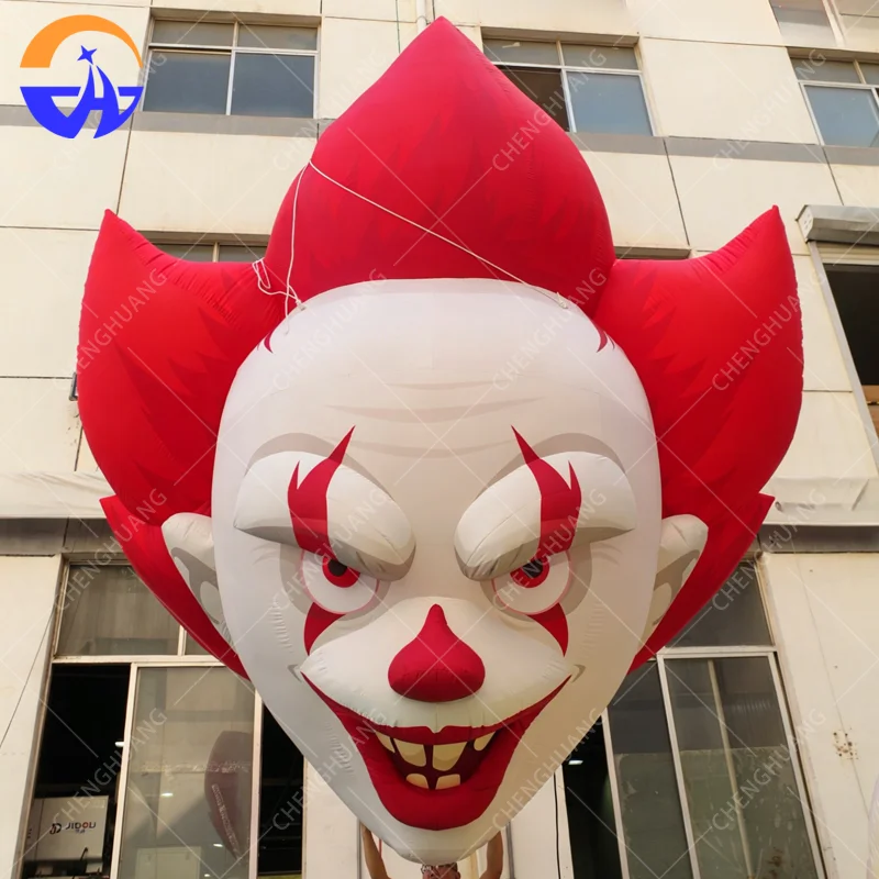 Customized large suspended inflatable ghost face model Halloween clown head advertising campaign decoration props
