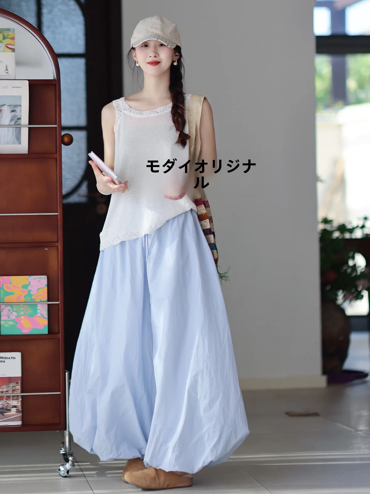 

Muede Original Women's Summer 2026 Artistic Slimming Lantern Ultra-Thin Flower Bud Pants Artistic Drape Wide Leg Trousers