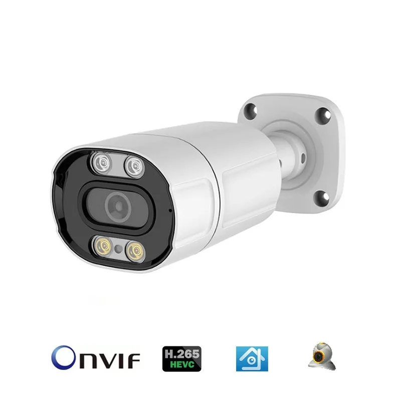 Outdoor IP67 8MP Bullet IP Camera 3.6mm Board Lens Super Starlight 0.0001Lux Full Color Night Vision High CMOS SD Card