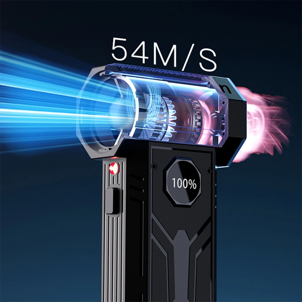 Air Jet Blower 880000RPM Strong Blowing Force Powerful Dust Blower HD Air Vacuum Cleaner Compressed Air Duster With LED Lights