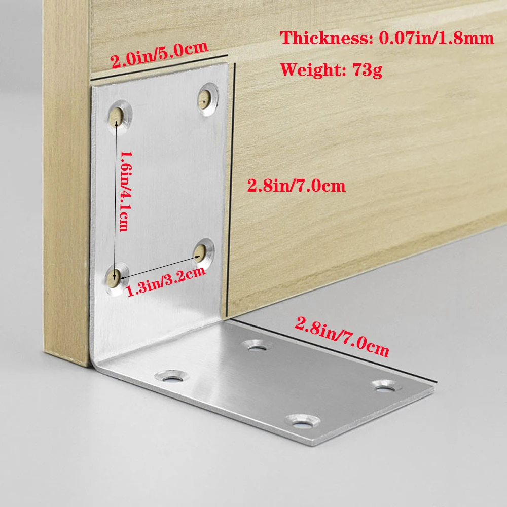 Stainless steel heavy duty Angle bracket L-shaped Angle   repair  Hardware joint repair and fixed connection accessories