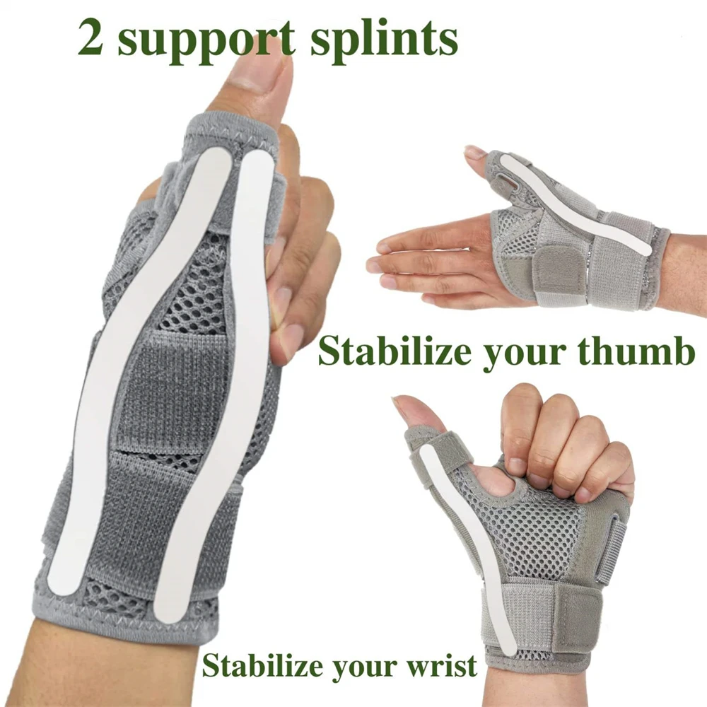 1Pc Flexibele Spalk Pols Duim Ondersteuning Brace Voor Tendinitis Artritis Ademende Duim Beschermer Past Rechts En Links