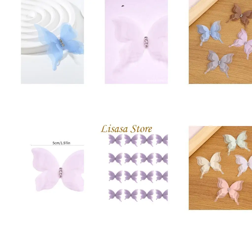 

M6CC 20pcs Appliques Butterfly Sew на пятнах для шитья