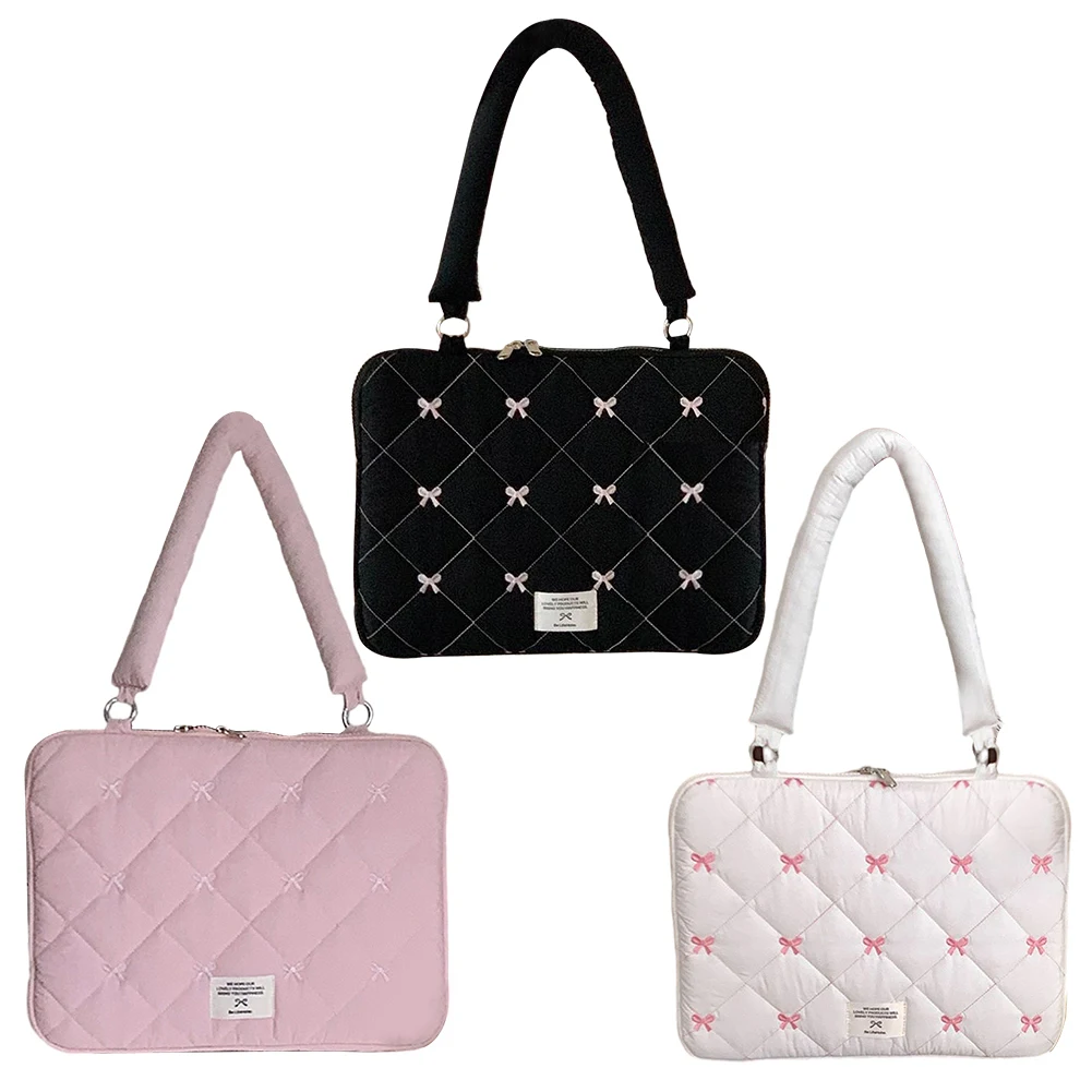 Bow Laptop Case Quilted Shockproof Cover Protective Computer Sleeve Bag for Men Women Computer Bag