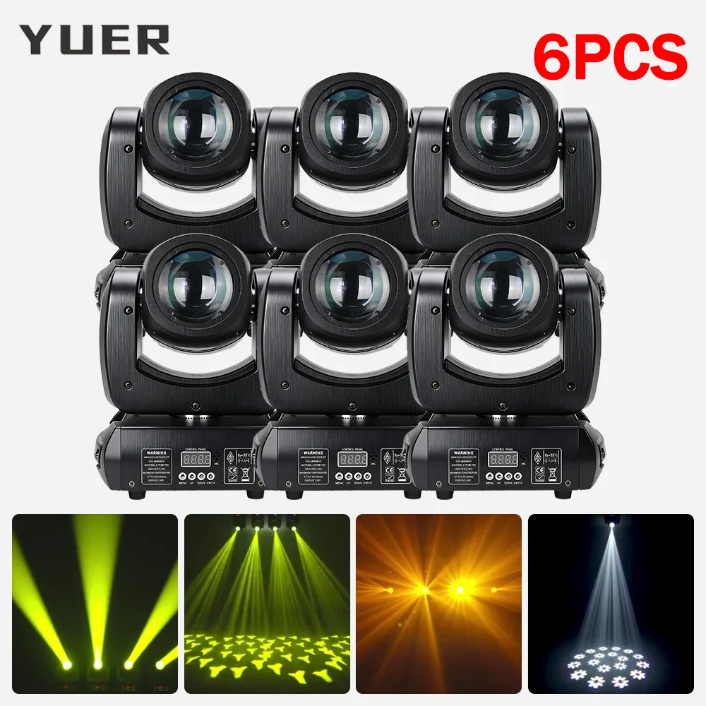 

6 шт. 100 Вт светодиодный луч с подвижной головкой и 8 гобовыми 18 призменями DMX512 сценический эффект для DJ, дискотеки, вечеринки, свадьбы, ночного клуба, бара