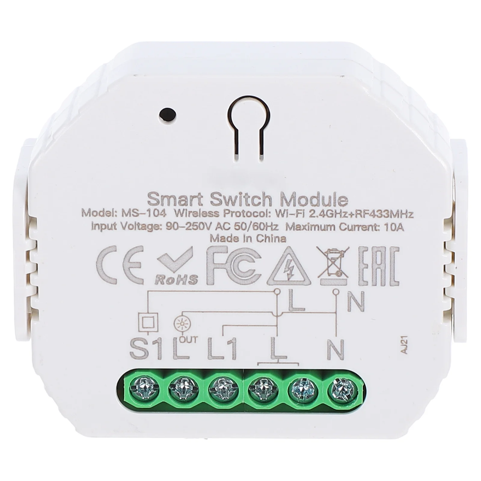 

WiFi Light Switch Module LED Dimmable Voice App Control Infrared Remote Suitable for Home Ceiling Fan