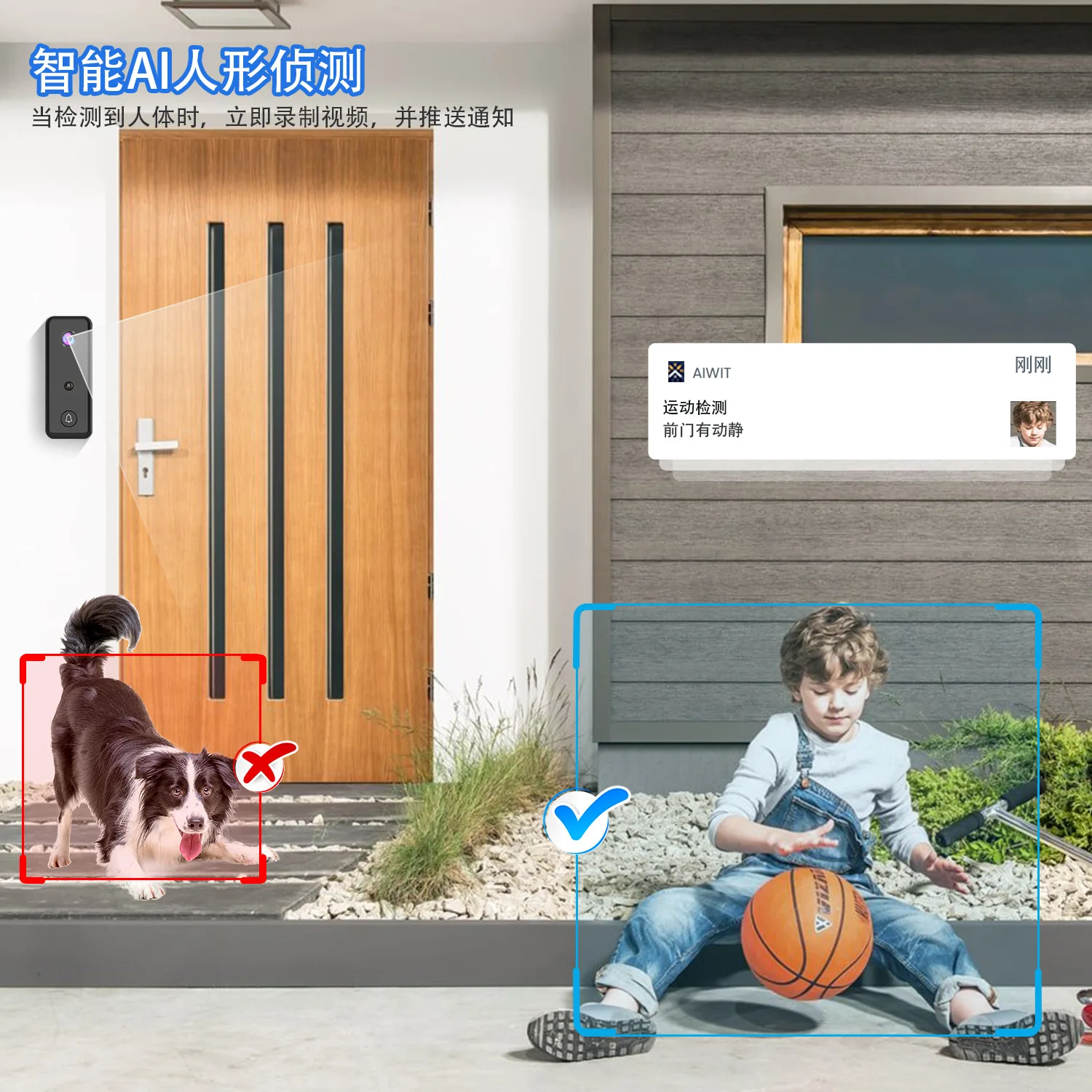 720P Aiwit APP Cloud Storage WIFI IP Doorbell Video Door Phone Visual Doorbell Peephole Viewer Door Camera Intercom System
