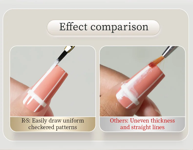 RSNAIL Nail Art Pinsel Checker Nagel Zeichnung Malerei Linie Pinsel Nail art Werkzeug Acryl Malerei Pinsel DIY Design Maniküre Werkzeuge – Detail 7